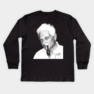 Jacques Derrida / Philosopher Fan Art Design Kids Long Sleeve T-Shirt